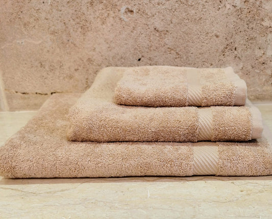 Beige Cotton Bath Towel